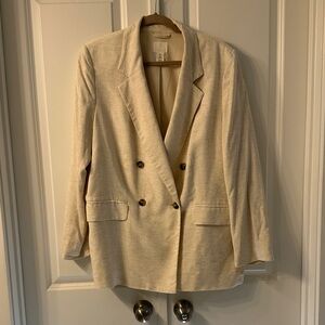 H&M Beige Double-Breasted Blazer